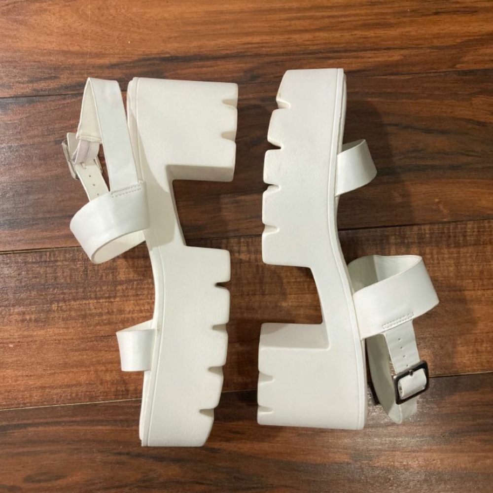 White Platform sandles